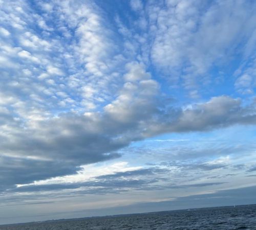 Blick auf Sonenuntergang über der Nordsee